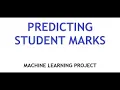 Student Marks Prediction using python and Machine learning ICRL Python