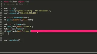 Notebook widget In tkinter Create Tabs in root window Tkinter tutorial in Hindi Dynamic Coding