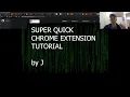 Build a Chrome Extension to Save Tabs in 9 Minutes basic coding tutorial