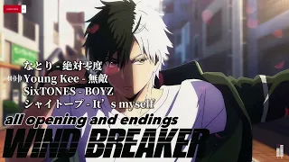 wind breaker all opening and endings s1 u0026s2 