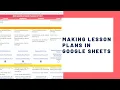 Making Teaching Lesson Plans in Google Sheets