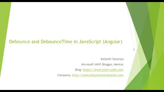 Debounce and DebounceTime in JavaScript Angular