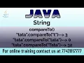 compareTo method of string in java equals vs compareTo method