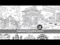 Japanese Enchanted Library Coloring Pages Set Fantasy Japan Line Art