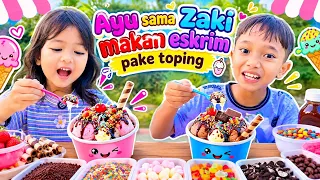 Ayu zaki makan eskrim toping