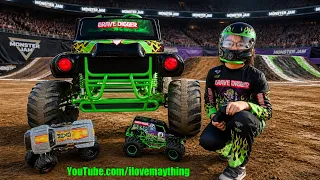 Classic Hulyan and Maya: A Huge Grave Digger Monster Jam Truck RC Unboxing and Playtime Crazy Fun!