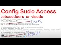 Config sudo access sudoers visudo in Linux OS DIT Evolution