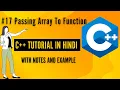 Passing Array To Function C Programming For Beginners In Hindi