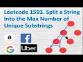 Leetcode 1593 Split a String Into the Max Number of Unique Substrings