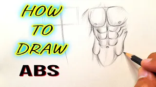 How To Draw Abs Step By Step Drawing Abdominal Muscles For Beginners Anatomy Drawing Tutorial 