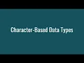 Java Coding for Beginners Character Based Data Types