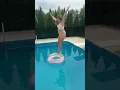 Download Lagu Jumping Through the Float Tube into the Swimming Pool Fun Trick #shorts