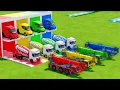 Garage with Colors - ALL MIXER TRUCK WITH DOUBLE FLATBED TRAILER TRUCK, TESLA, DAF, TEREX - FS22