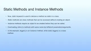 Static Methods and Instance Methods Lecture 11 Java Static Scope Rule