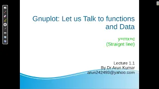 Lecture 1 1 Straight line using Gnuplot