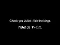 Check yes juliet - We the kings (Female Vocal)