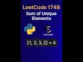LeetCode 1748 Sum of Unique Elements in Python Easy Coding Tutorial for Beginners