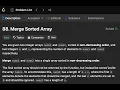 Merge Sorted Array Simple solution LeetCode 88 Golang