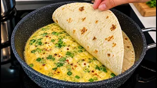 Amazing! Why didn't I think of this before? So delicious! 2 tortillas and eggs.