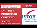 ISTQB Certification Course Foundation Level 1 4 1 Test Process in Context
