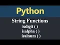 isdigit isalpha and isalnum String Functions in Python Hindi