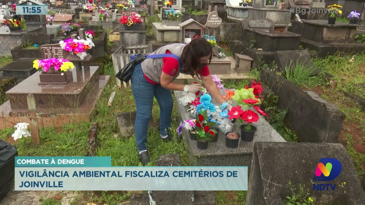 Vigilância Ambiental fiscaliza cemitérios de Joinville em ação de combate à dengue