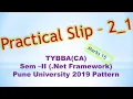 TYBBA CA Sem II Net Framework Practical Slip - 2