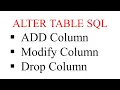 DBMS How to DROP ADD Modify Colum in DB using Sql Alter Table SQL