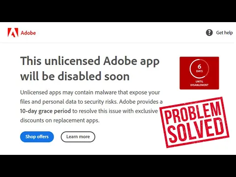 Download MP3 [SOLVED] This unlicensed Adobe app will be disabled Soon | Photoshop