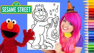 Coloring Elmo Halloween Sesame Street Coloring Page Prismacolor Colored Pencil KiMMi THE CLOWN
