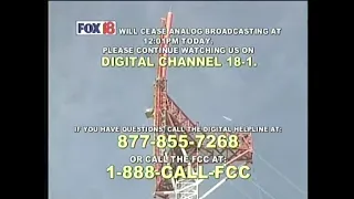 KLJB TV FOX-18 Quad Cities Analog Sign Off June 12 2009