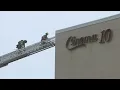 Old Cinema 10 in Destin used as fire training building before being demolished