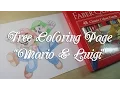 Mario and Luigi from Super Mario Bros - Printable Free Coloring Page from Crafty Guild
