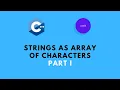 String as Array of Characters C for Beginners