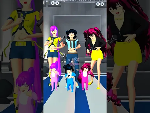 Huntrix moms singing with their babies 🤣🎤 #ytshorts #mobilegame #sakuraschoolsimulator #trending