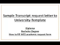 diploma Sample transcript request letter How to fill WES academic request