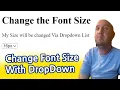 How to change Font Size with a Dropdown List HTML and JavaScript Tutorial