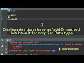AttributeError dict object has no attribute add pythonvibes -