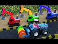 Download Lagu Diy tractor mini Bulldozer to making concrete road | Construction Vehicles, Road Roller #6
