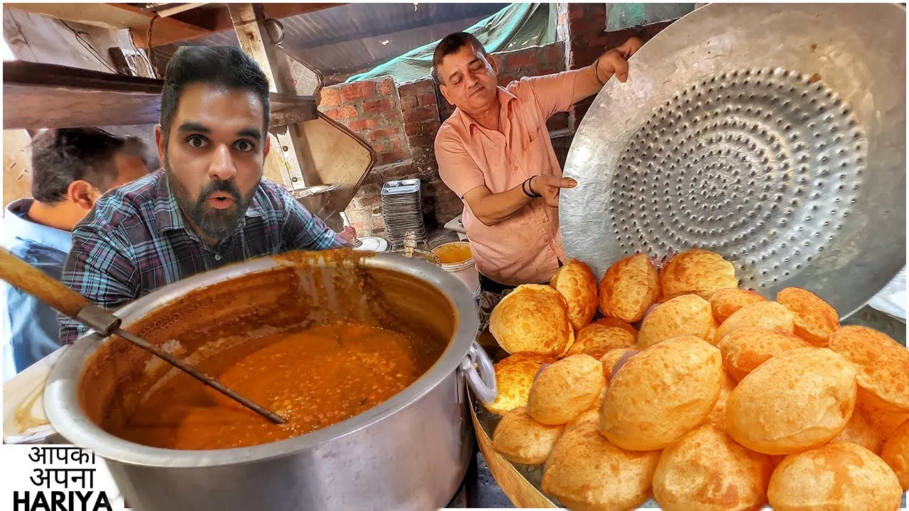 25/- Rs Punjabi Street Food Nashta   Shera Poori Wala, Goray da Ghee Halwa & Pehalwan Lassi