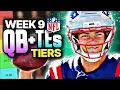 Week 9 Fantasy Football QB TE Rankings Top 26