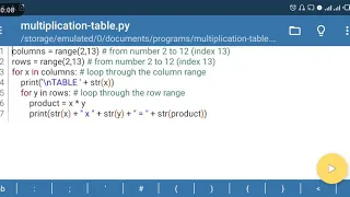 Python Multiplication Table Multiplication of Numbers with Python For Loop and Range Function