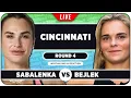 SABALENKA vs BEJLEK WTA Cincinnati 2026 LIVE Tennis Watchalong