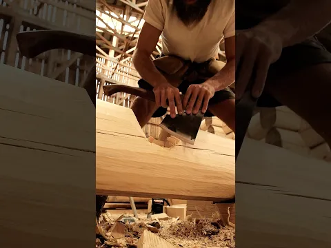 Satisfying woodshaving using the hand forged broad axe