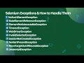 Exceptions in Selenium WebDriver Causes and Solutions with examples