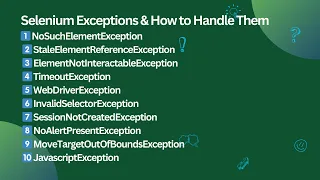 Exceptions in Selenium WebDriver Causes and Solutions with examples