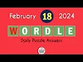 Wordle February 18 2024 Today Answer