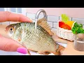 Download Lagu Fishing to Cooking 🔥 How To Make Miniature Grilled Whole Fish with Lemon \u0026 Herbs | Mini Yummy
