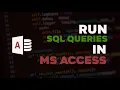 How to Create Tables using SQL Queries Microsoft Access Run SQL Queries in MS Access