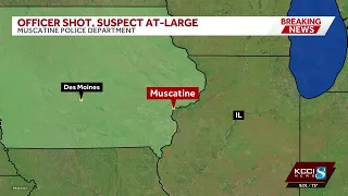 Police officer shot in Muscatine during chase suspect at large